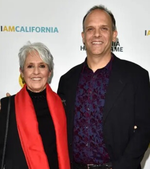 Gabriel Harris with his mom, Joan Baez.